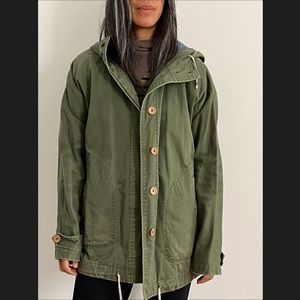 Zara Hooded Cotton Utility Jacket S